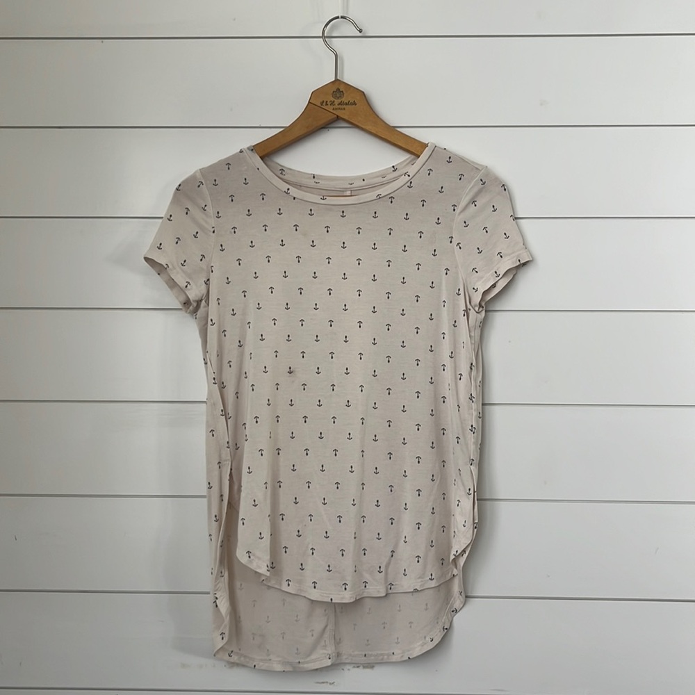 Old Navy Girls white anchor tee shirt
